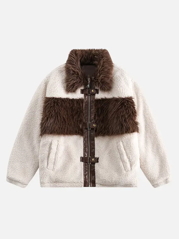 Thesupermade Pelzkragen Gepolsterte, Verdickte, Lockere Baumwolljacke - Maxizero.chimpone.com 