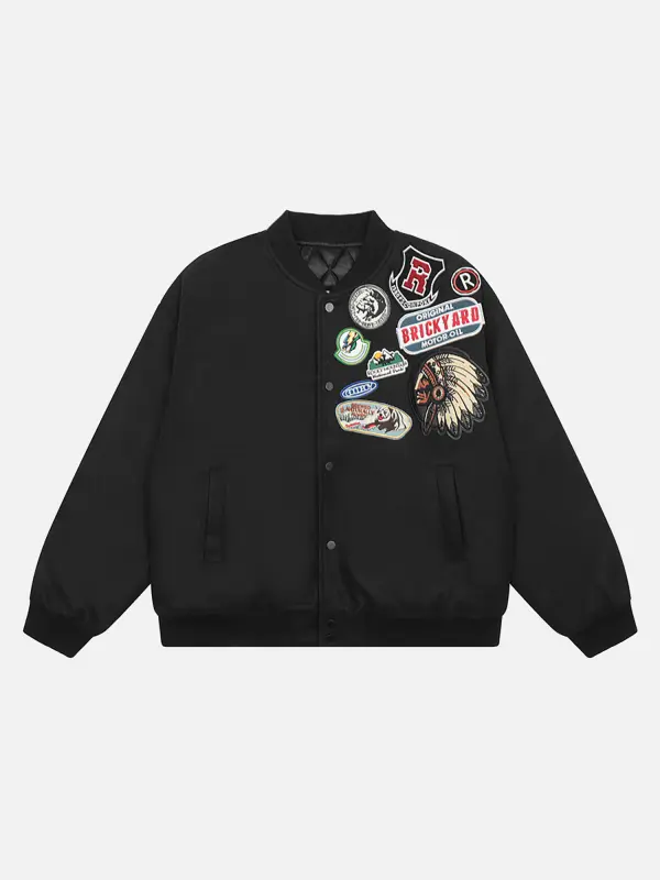 Thesupermade Vintage Badge Sandwich Baseball Jacket - Maxizero.chimpone.com 