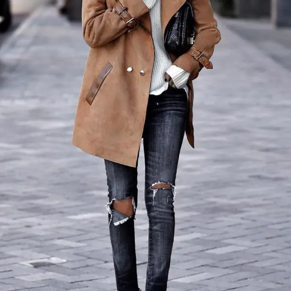 Fashion Casual Solid Color Coat - Leanarea.chimpone.com 