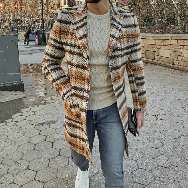 Men's Fashion Single-breasted Knit Cardigan Coat - Leanarea.chimpone.com 