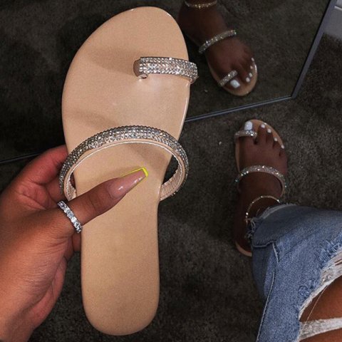 Fashion rhinestone slippers