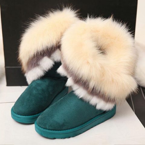 Fashion Women Fur Thicken Warm Boots