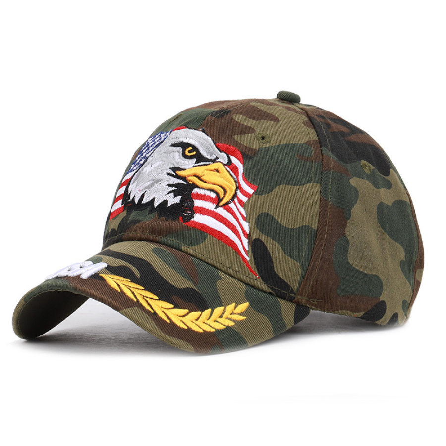 

Flag Eagle Embroidered Jungle Camo Cap