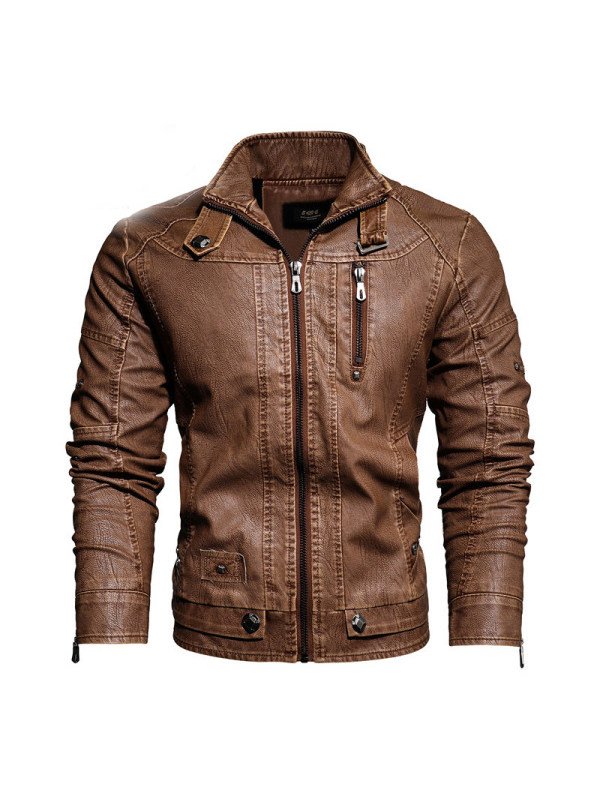 MenS PU Retro Leather Jacket