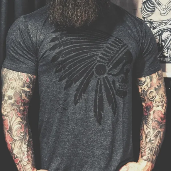 Chief printed short-sleeved T-shirt - Leanarea.chimpone.com 