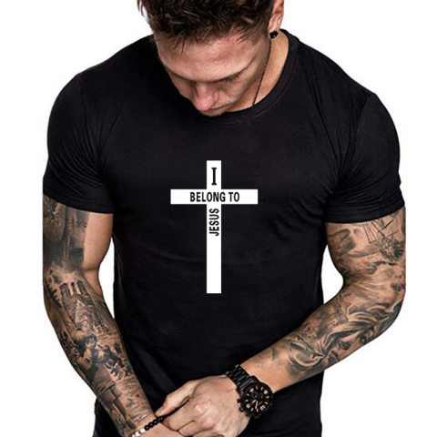 Cross Print Fashion T Shirt