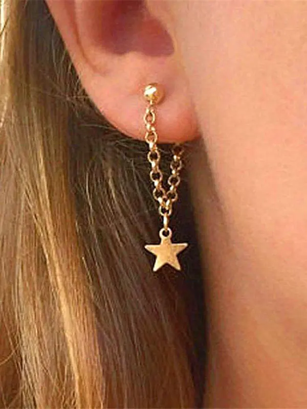 Women's fashion five-pointed star earrings - Inkshe.com 