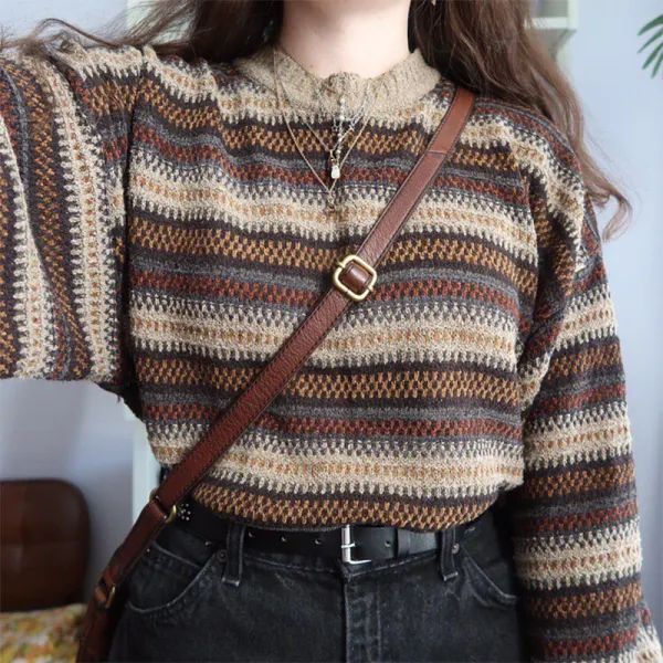 Womens Vintage Knit Sweater - Leanarea.chimpone.com 