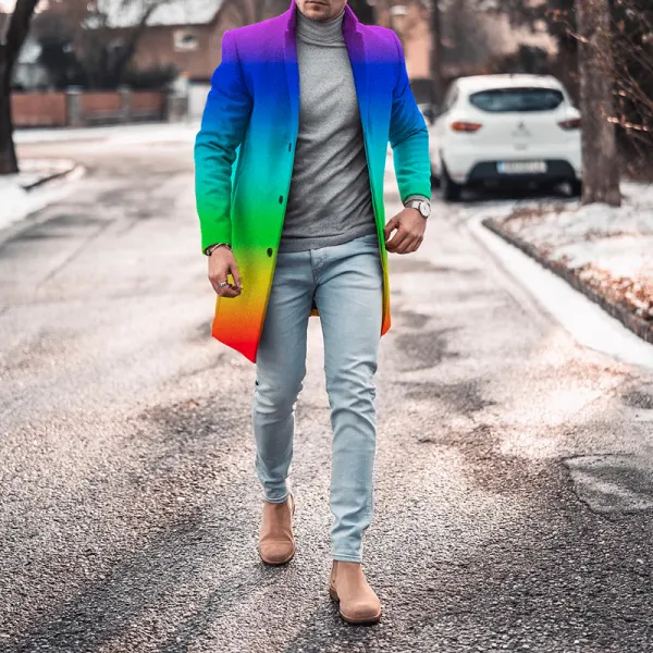 New fashion rainbow color coat - Rianman.com 