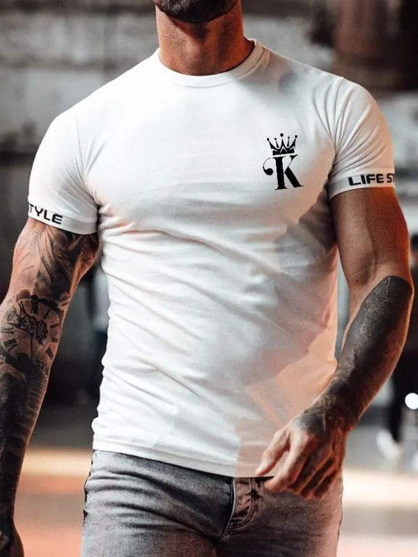 Street style poker king short sleeve T-shirt - Oasisjoy.com 