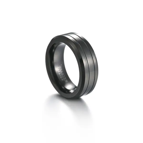 Simple Tungsten Steel Ring Temperament Men's Tungsten Gold Ring - Faciway.com 
