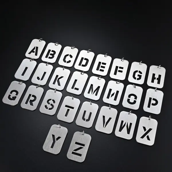 Surname Name English Letters Hollow Air Force Brand Nameplate Necklace Male Pendant Simple Men And Women Couples - Mobivivi.com 