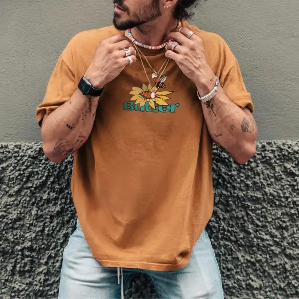 Men's Casual Sunflower Flower T-shirt - Mosaicnew.com 