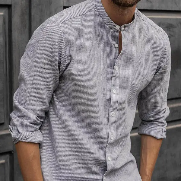 Mens Casual Cotton And Linen Shirts - Villagenice.com 
