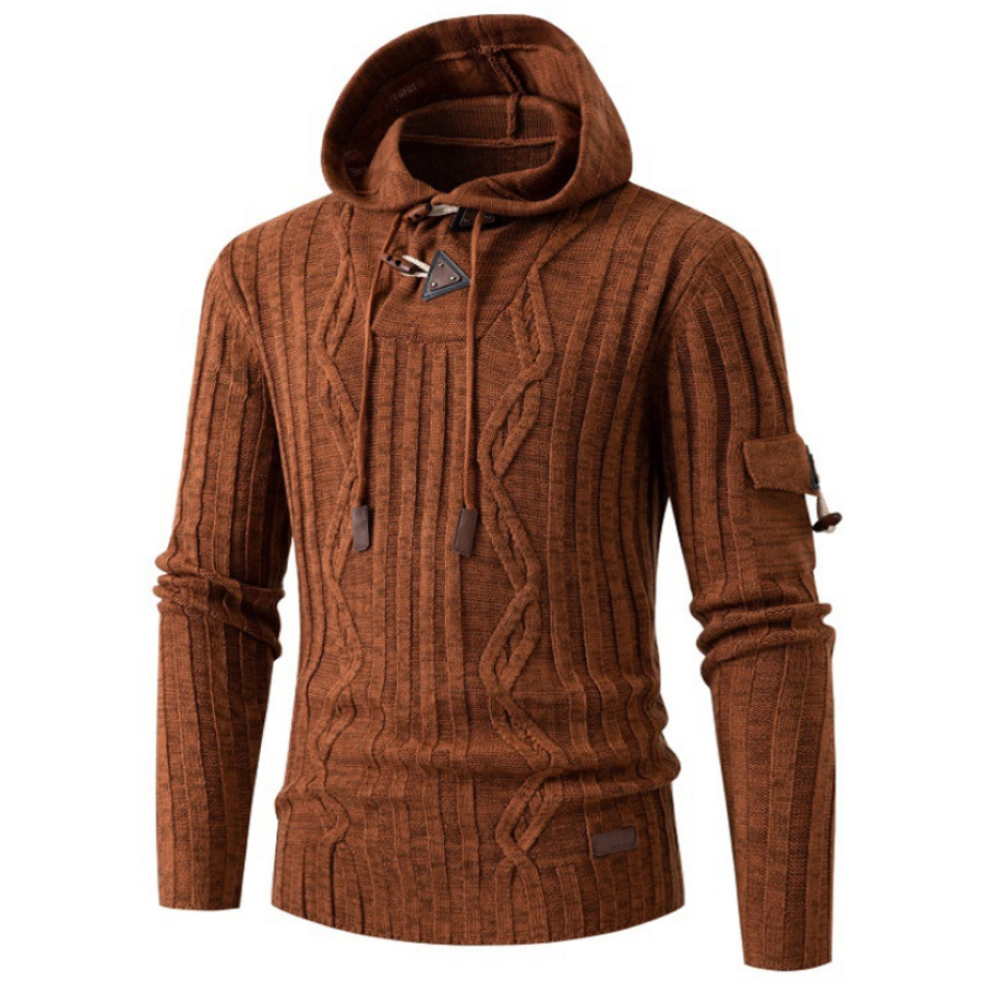 

Men's Horn Button Slim-Fit Knit Pullover
