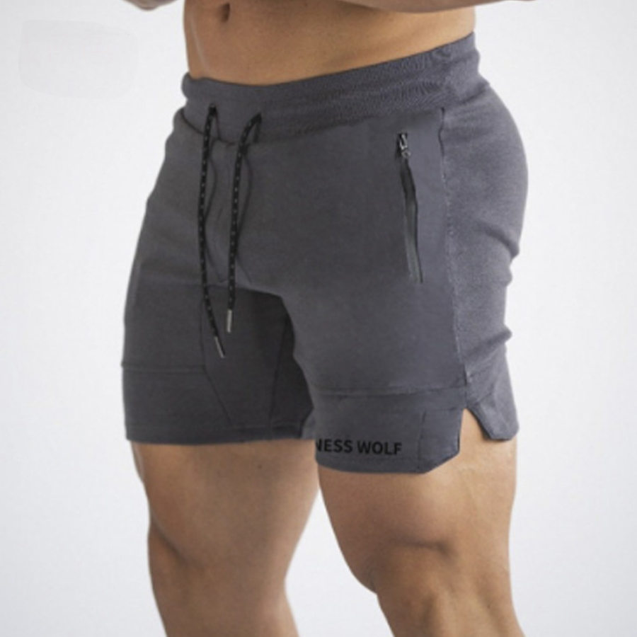 

Mens tight lace-up pocket sports shorts