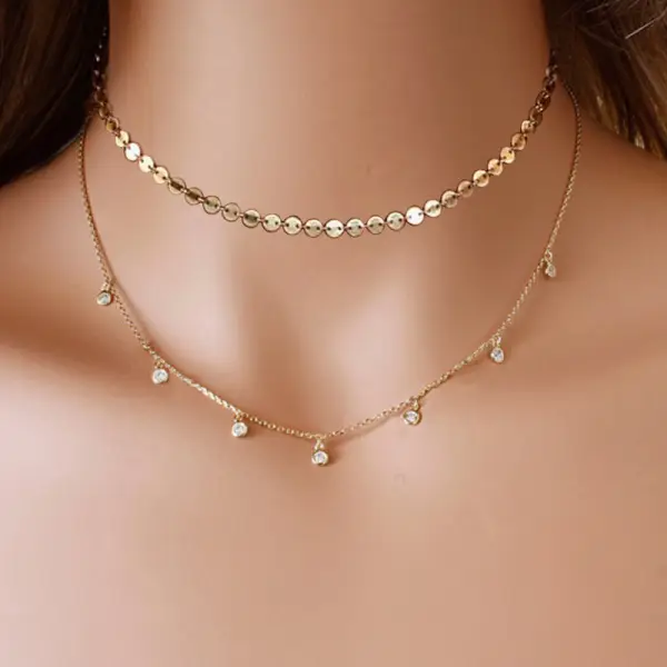 Vintage rhinestone alloy necklace - Leanarea.chimpone.com 