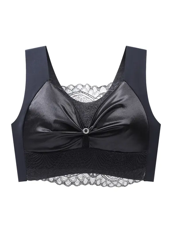 Seamless Ice Silk Bra Sexy Sports Bra Women's Small Breast Gathering No Wires Beautiful Back Thin Tube Top Style - Smilemay.chimpone.com 