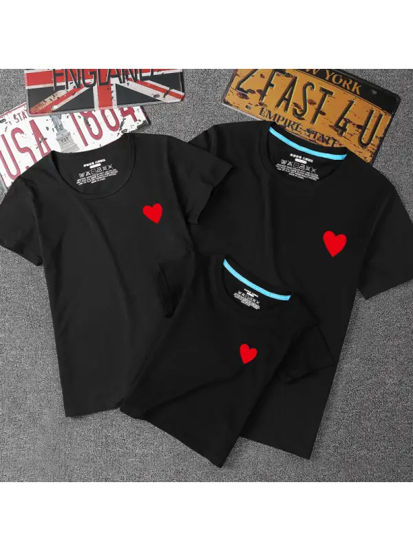 Sissifun Love Print Short Sleeve T-shirt Family Matching - Smilemay.chimpone.com 