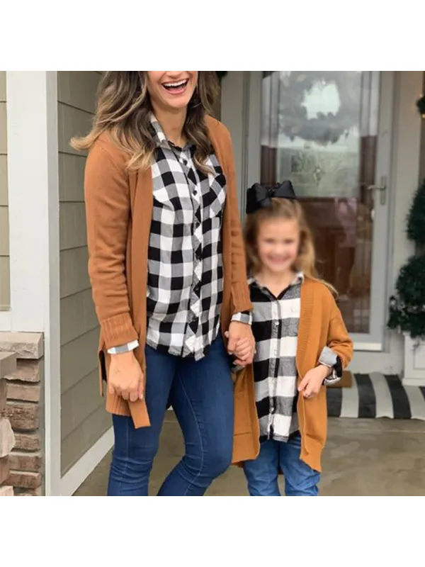 Casual Plaid Long Sleeved Family Matching Shirt - Smilemay.chimpone.com 