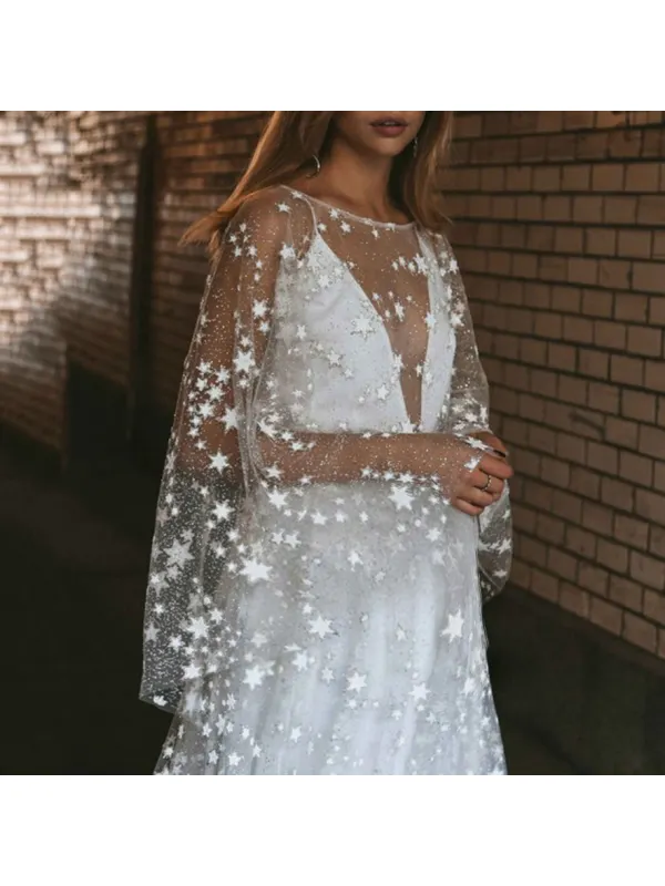 Stars Gilt Flash Perspective Backless Maternity Dress - Smilemay.chimpone.com 