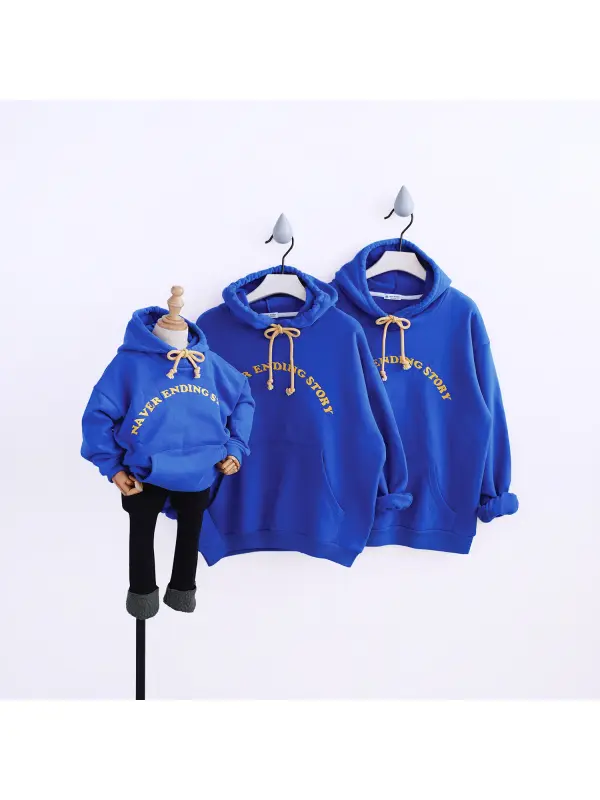 Parent-child Embroidered Simple Letter Hooded Sweatshirt - Smilemay.chimpone.com 
