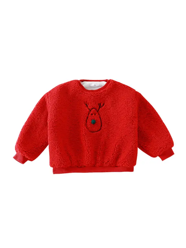 Parent-child Lamb Wool Thickened Sweatshirt For Christmas - Smilemay.chimpone.com 