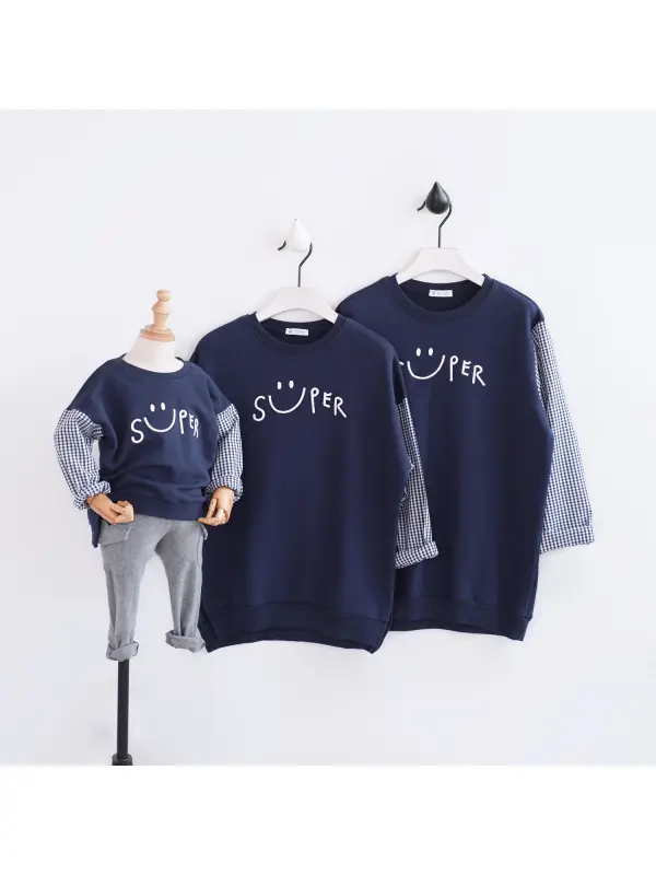 Parent-child Clothing Embroidered Stitching Family Clothing - Smilemay.chimpone.com 