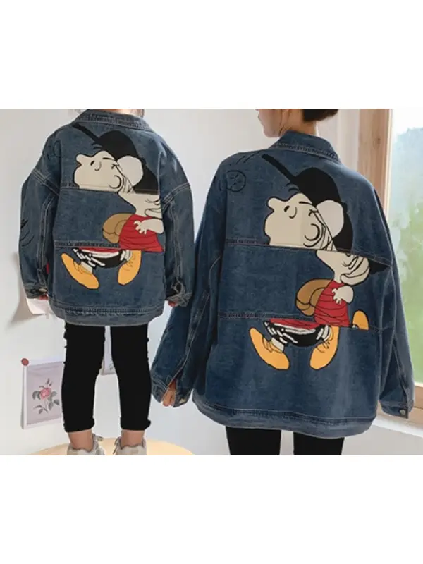 Parent-child Cartoon Denim Jacket - Smilemay.chimpone.com 