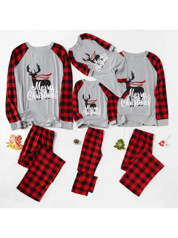 Christmas Red Plaid Stitching Family Matching Outfits - Smilemay.chimpone.com 