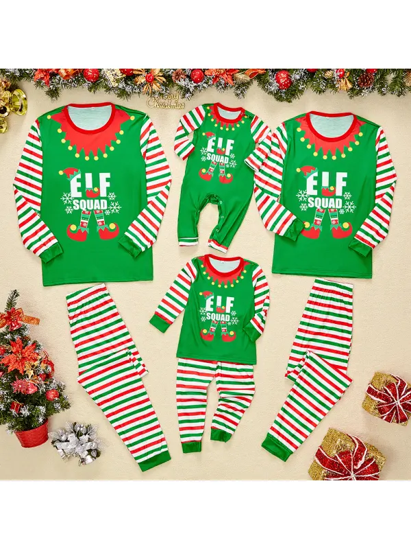 Christmas Green Elf Family Matching Outfits - Smilemay.chimpone.com 