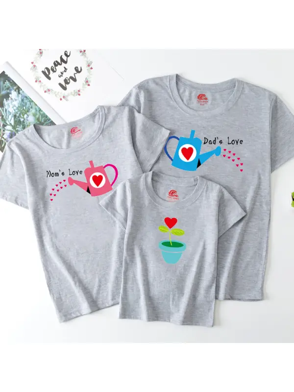 Casual Cartoon Pattern Round Neck Short Sleeve T-Shirt Family Matching Outfits - Smilemay.chimpone.com 