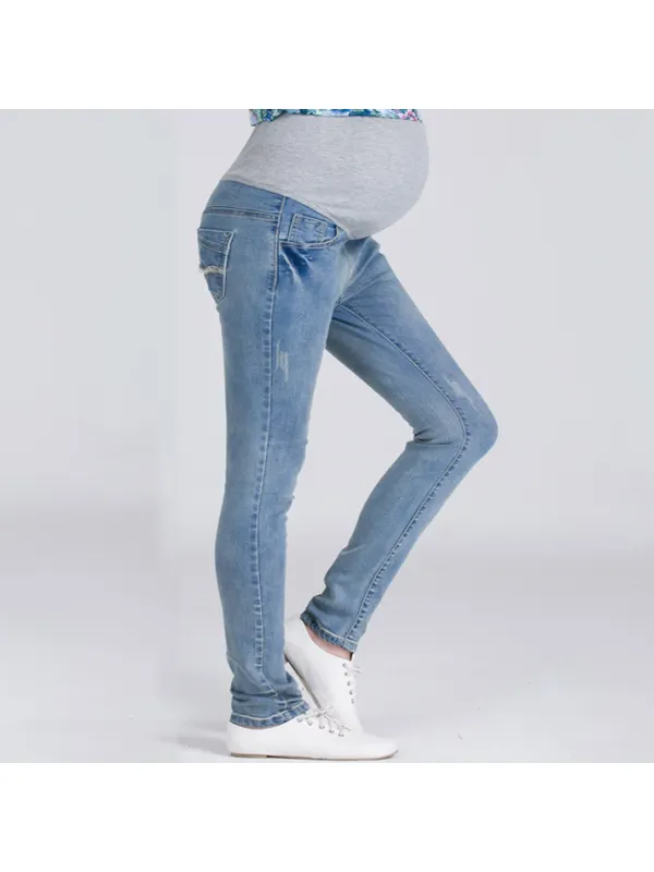 Maternity High Waist Denim Trousers - Smilemay.chimpone.com 