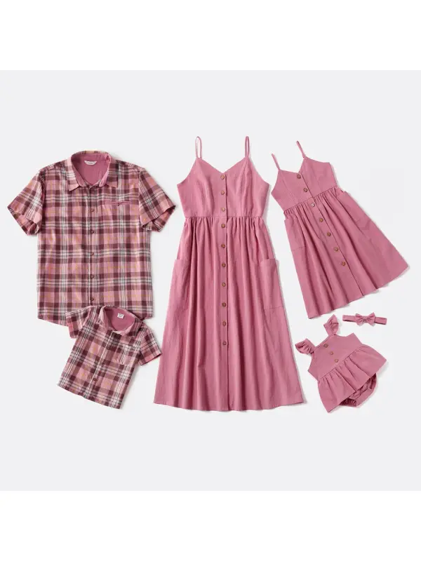 Cotton Plaid Family Matching Outfits - Smilemay.chimpone.com 