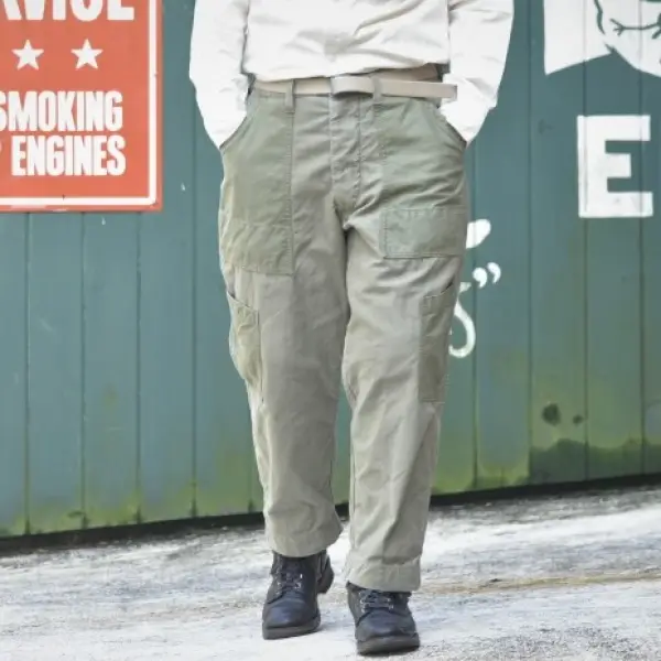 Casual Mens Tooling solid color loose trousers - Annafile.chimpone.com 