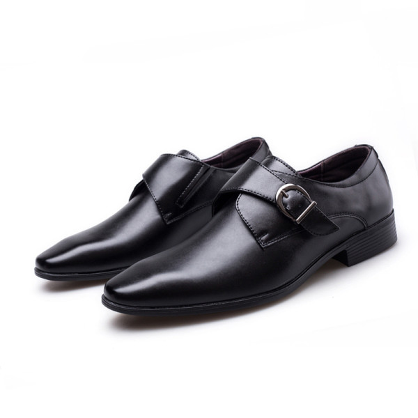 Contracted men's buckle low-heel leather shoes - menilyshop.com