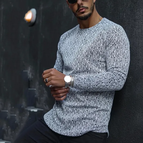 Fashion Round Neck Long Sleeve T-shirt - Leanarea.chimpone.com 