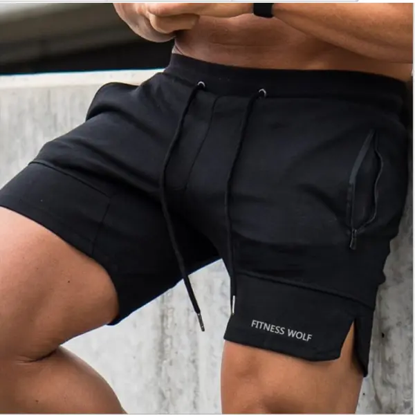Men's sports running outdoor embroidered cropped pants - Leanarea.chimpone.com 