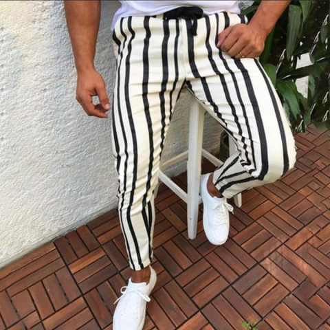 Striped printed leggings track pants