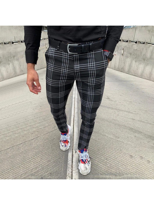 black grey striped pants