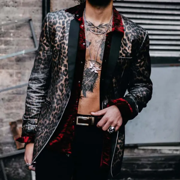 Men's Fashion Leopard Print Jacket - Leanarea.chimpone.com 