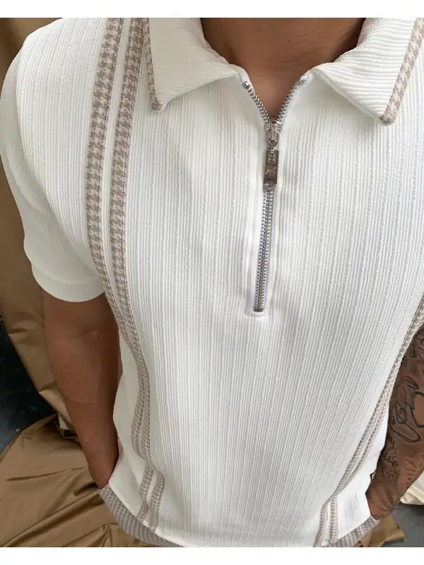 Houndstooth striped polo shirt1 - Plazabery.chimpone.com 