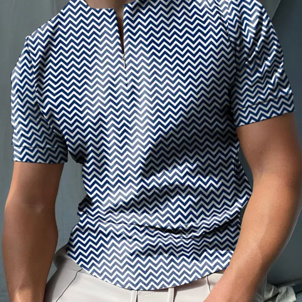 Wave short sleeve polo shirt - Sanhive.com 