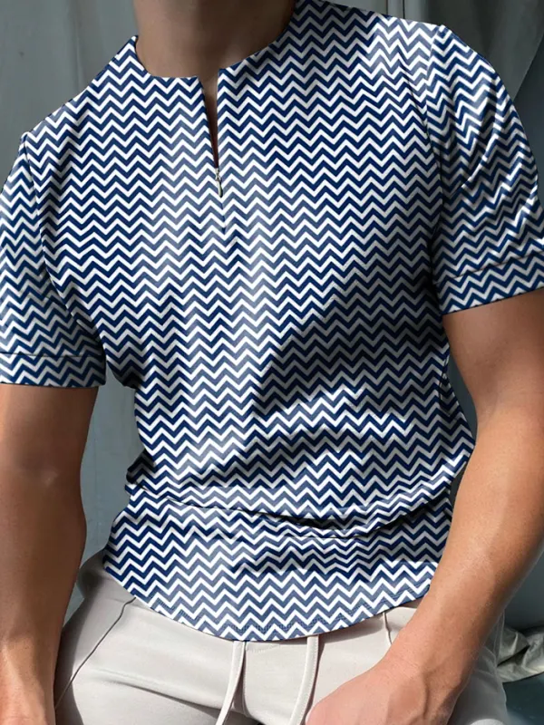 Wave short sleeve polo shirt - Oasisjoy.com 