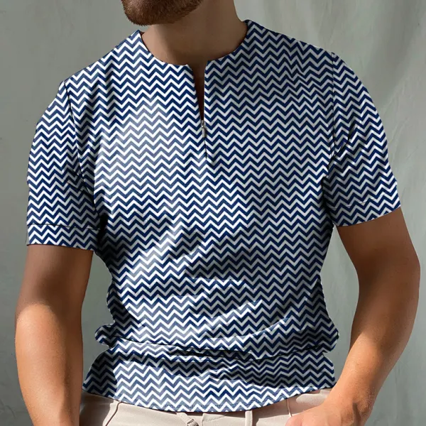 Wave short sleeve polo shirt - Fineyoyo.com 