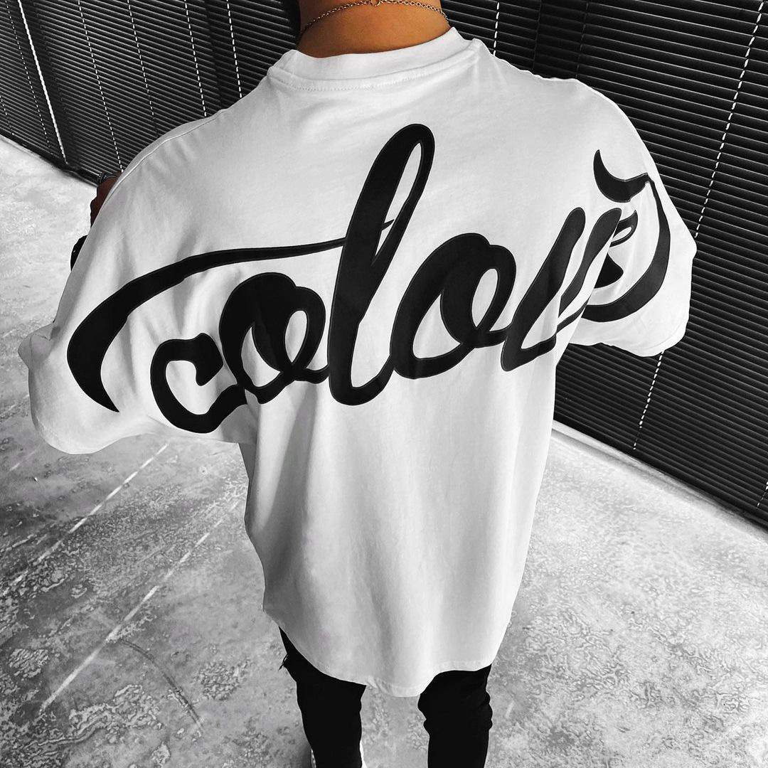 Letter Print Short sleeved T shirt