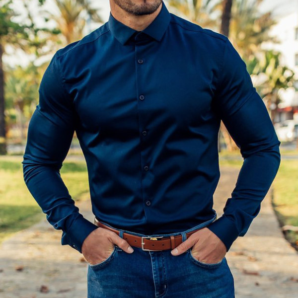 classic navy blue shirt