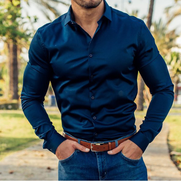 classic navy blue shirt