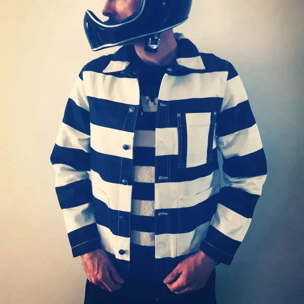 Horizontal Striped Prison Jacket - Fineyoyo.com 