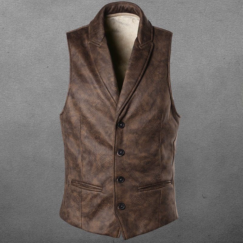 Fashion Suede Single breasted Jacket Vest Vest Men